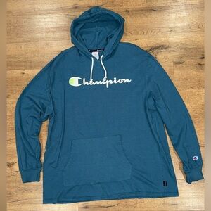 Champion Men's Midweight Jersey Teal Hoodie Size: 2XL